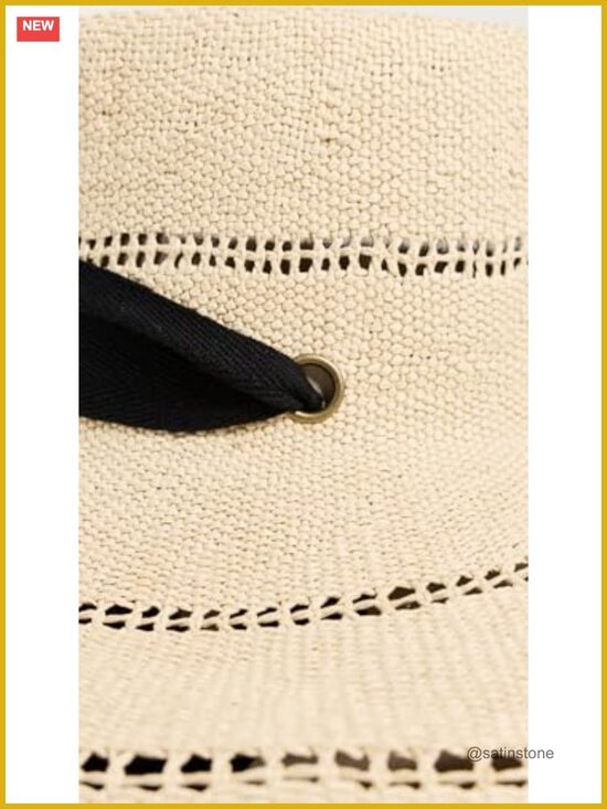 Woven Straw Sun Hat with Adjustable Chin Tie - Lightweight Breathable
